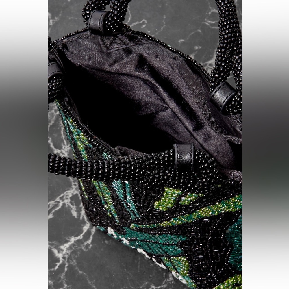 🌺🎉HP🎉🌺 NWT Staud Zoe Beaded Bag Green Palm 🌟 Very Rare 🌟 - Picture 15 of 16